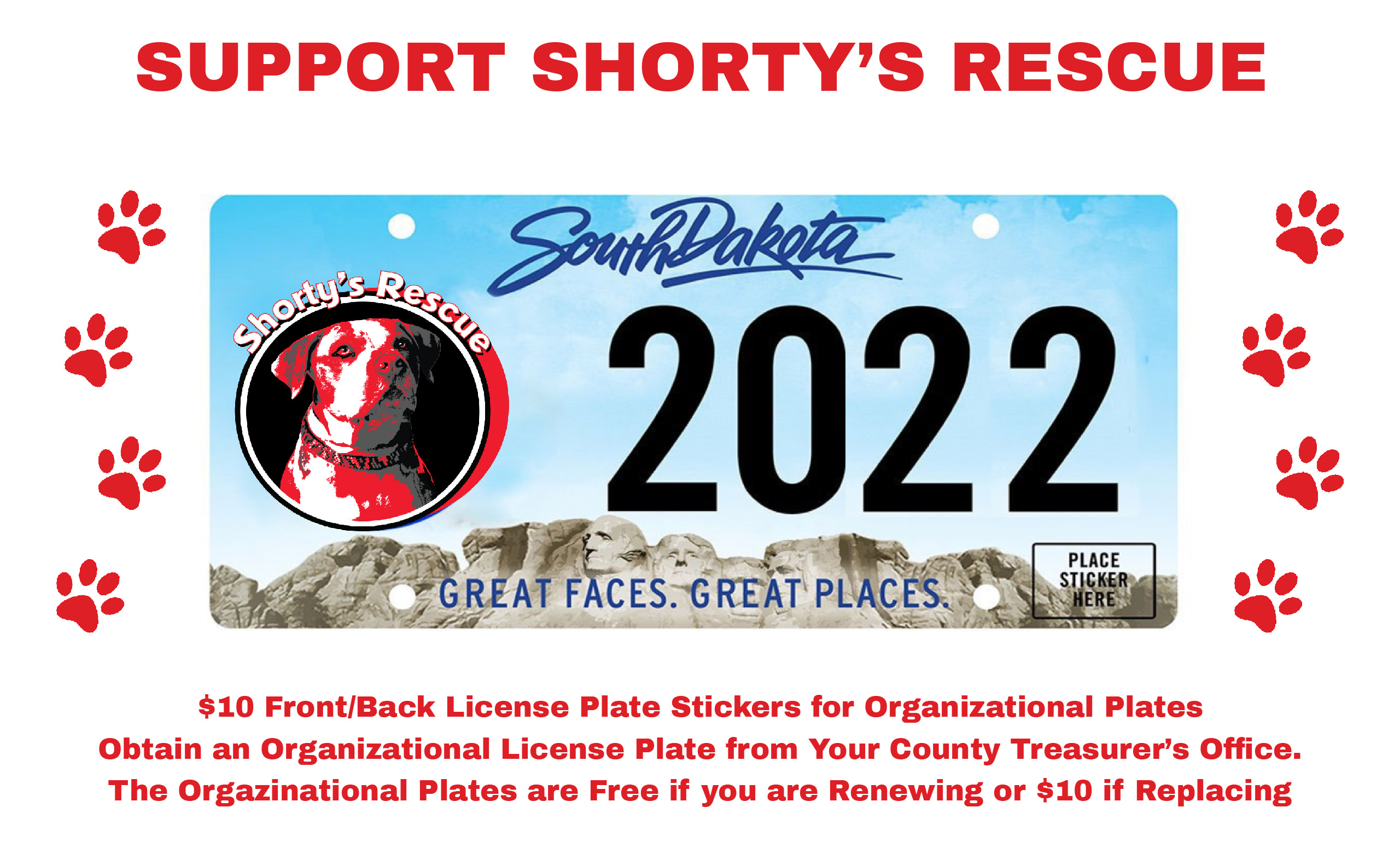 SD License Plates to Support Shorty's Rescue